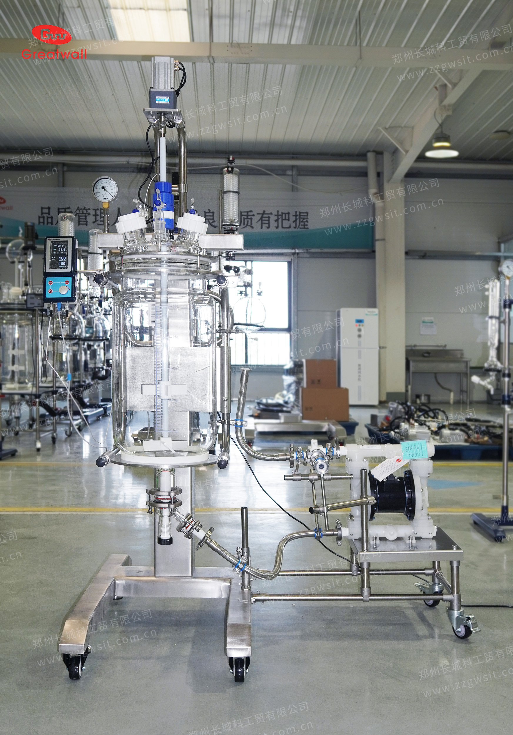 50L+20L非標(biāo)定制玻璃反應(yīng)釜:潔凈生產(chǎn)+10000mPas高粘度流場(chǎng)科研!